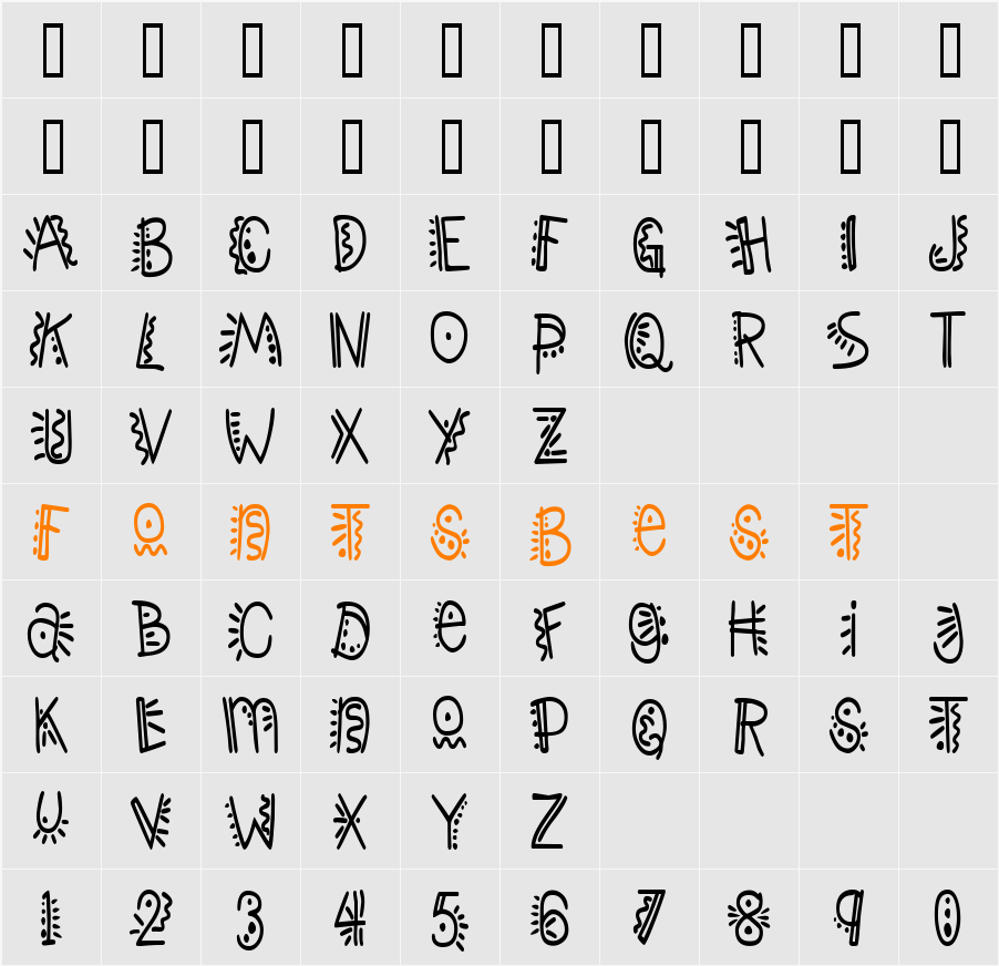 ManicPopThrillCondensed Character Map