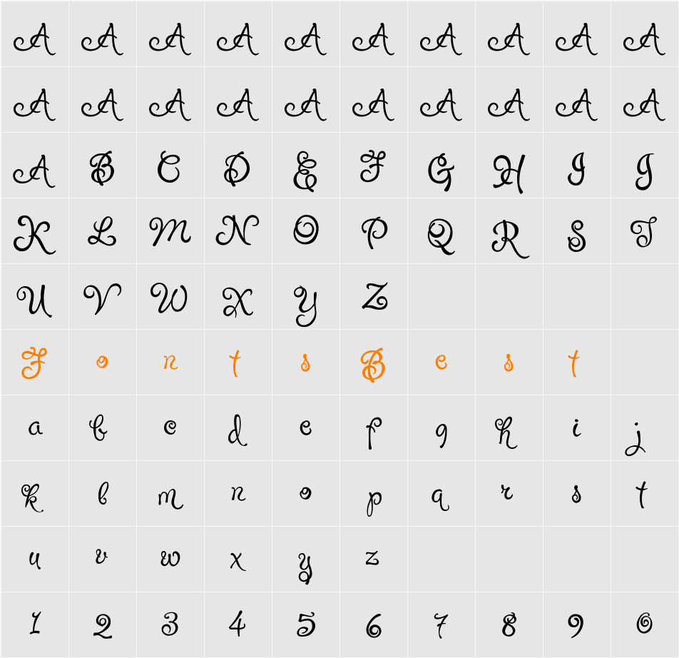 PuppyPooky Character Map
