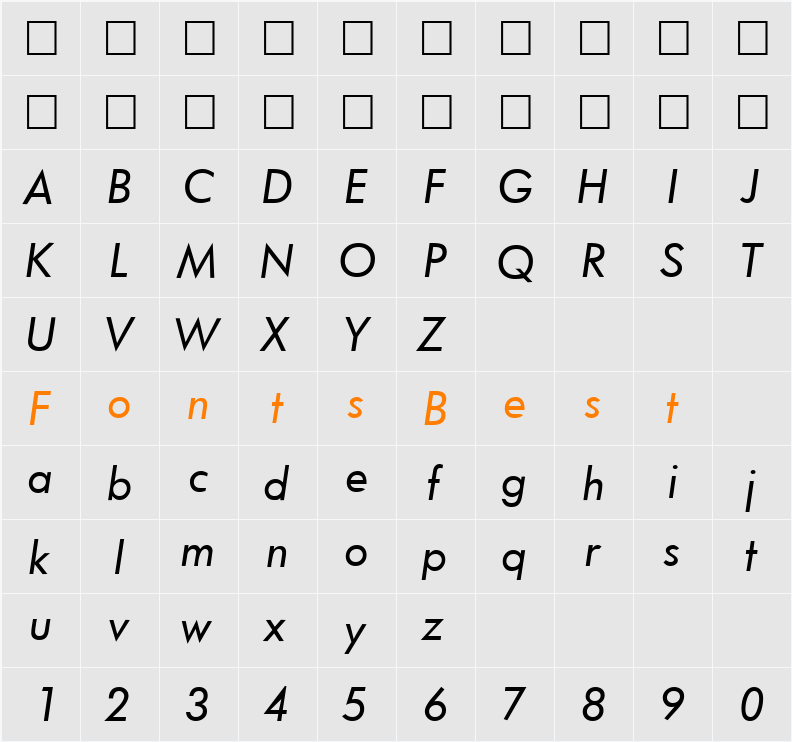 FunctionTwo Character Map