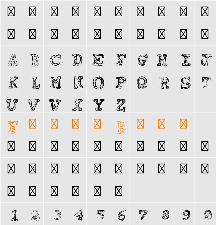 tipo carimbado Light Character Map