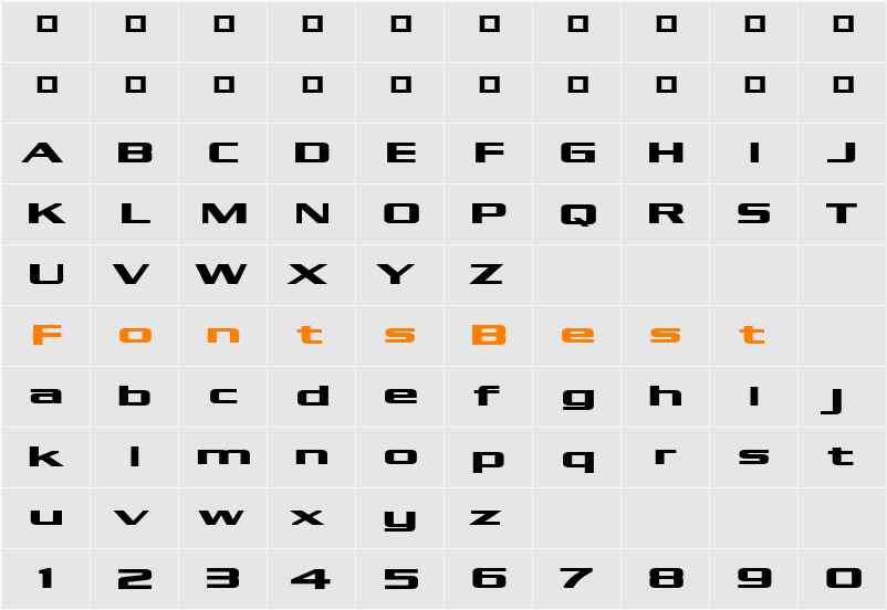 Kubra_Bold Character Map