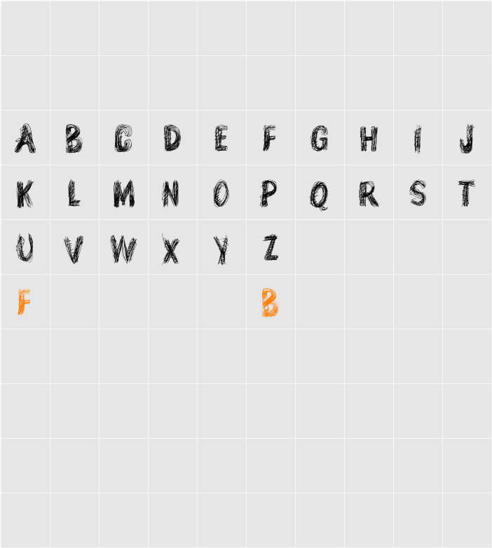 TEN O CLOCK Character Map