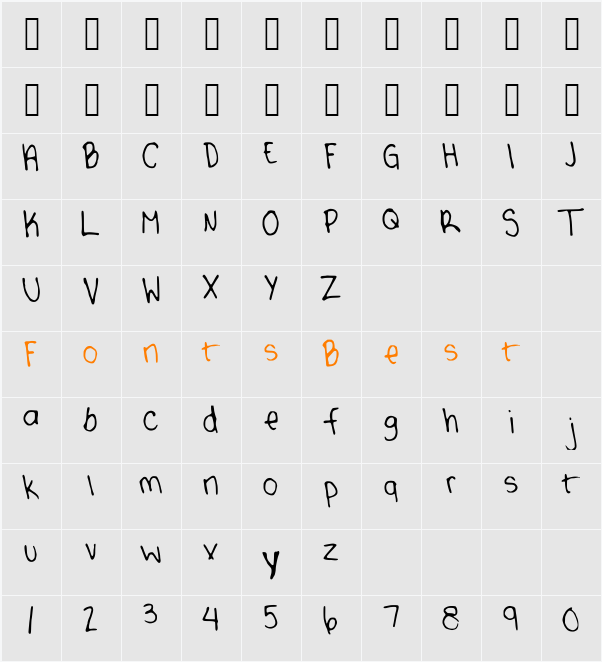 toriswriting Character Map