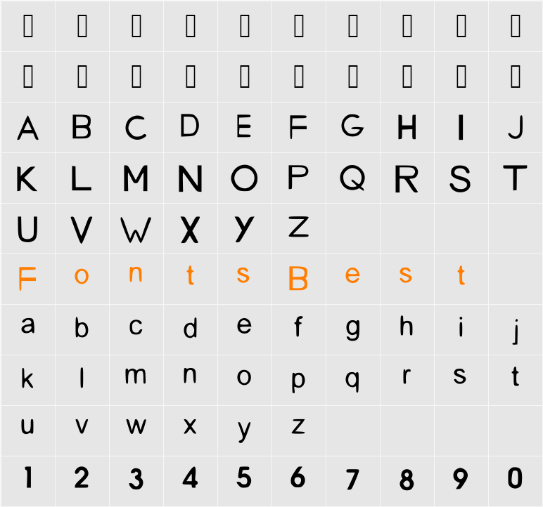 San_Diego_Font Character Map