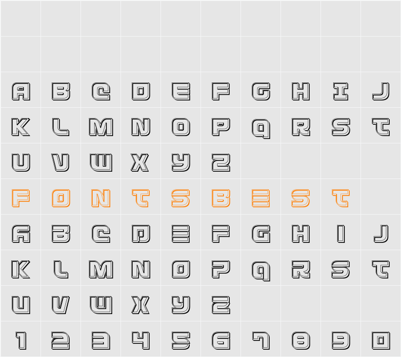 Defcon Zero Engraved Character Map