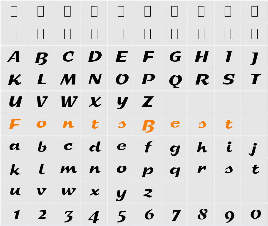 Script-S800 Character Map