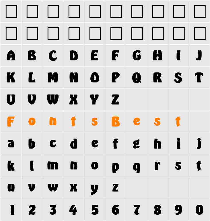 HoboExtraBold DB Character Map