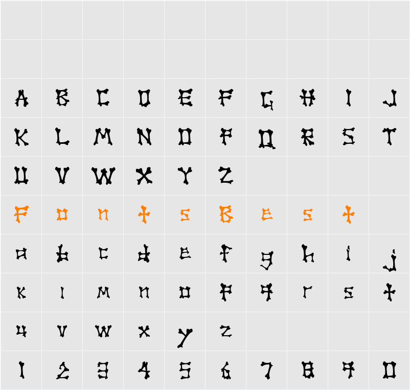 Boner Character Map