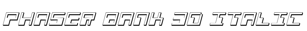 Phaser Bank 3D Italic Font Image