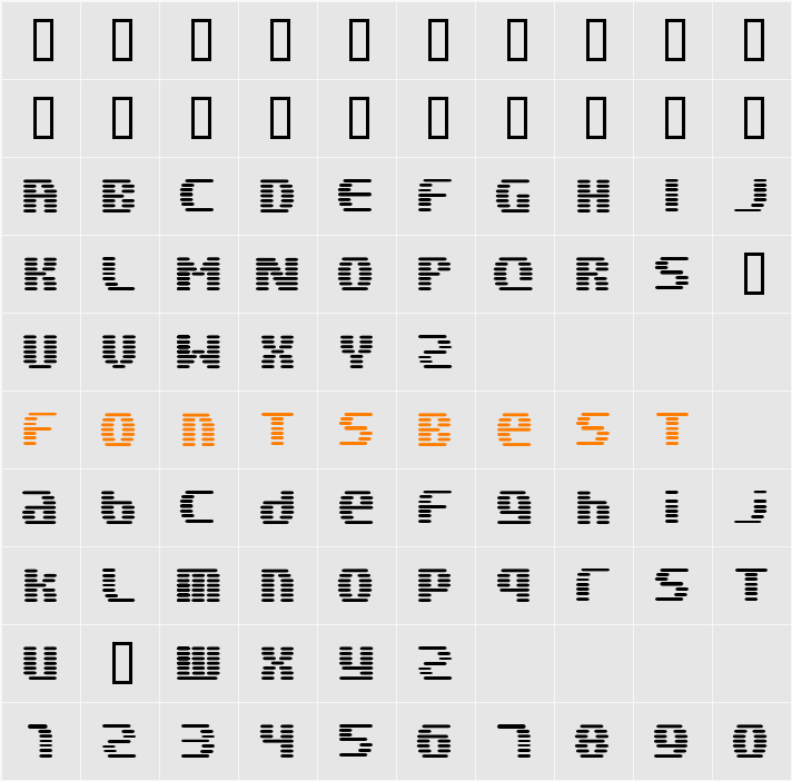 LASERDIVER Character Map