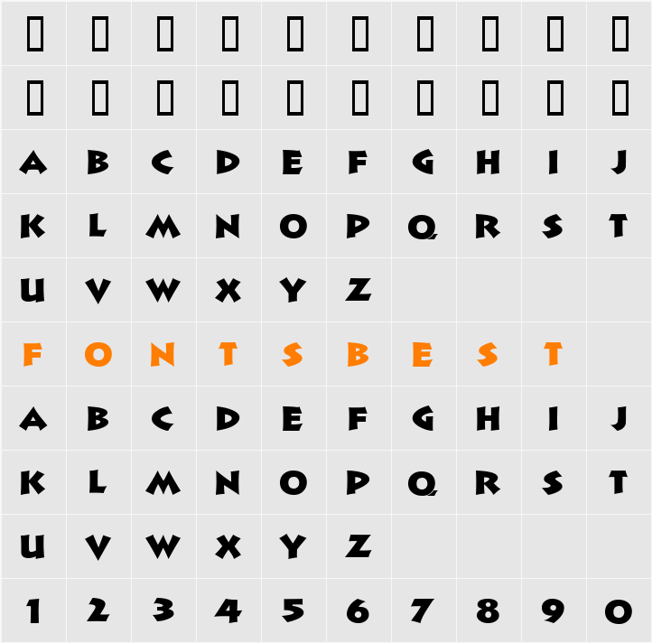 LHF Chunky Block Character Map