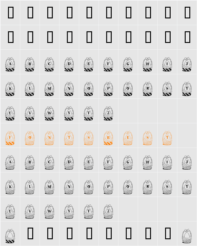 Panier de Paques Character Map
