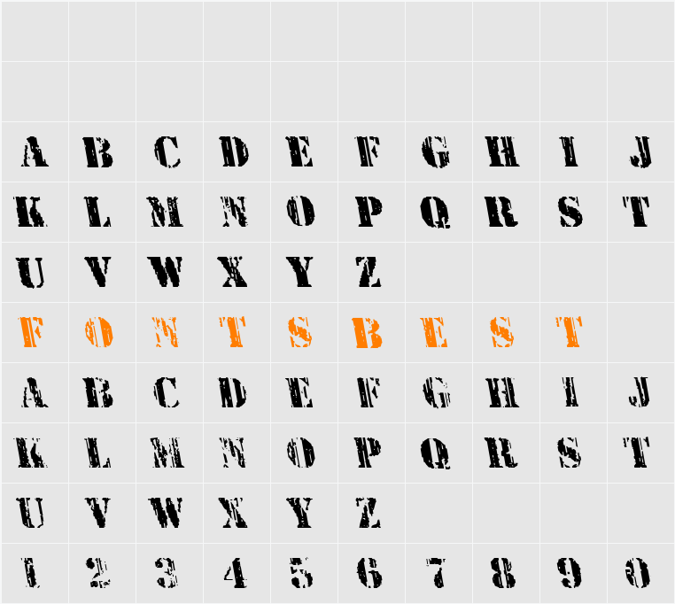 Wetworks Leftalic Character Map