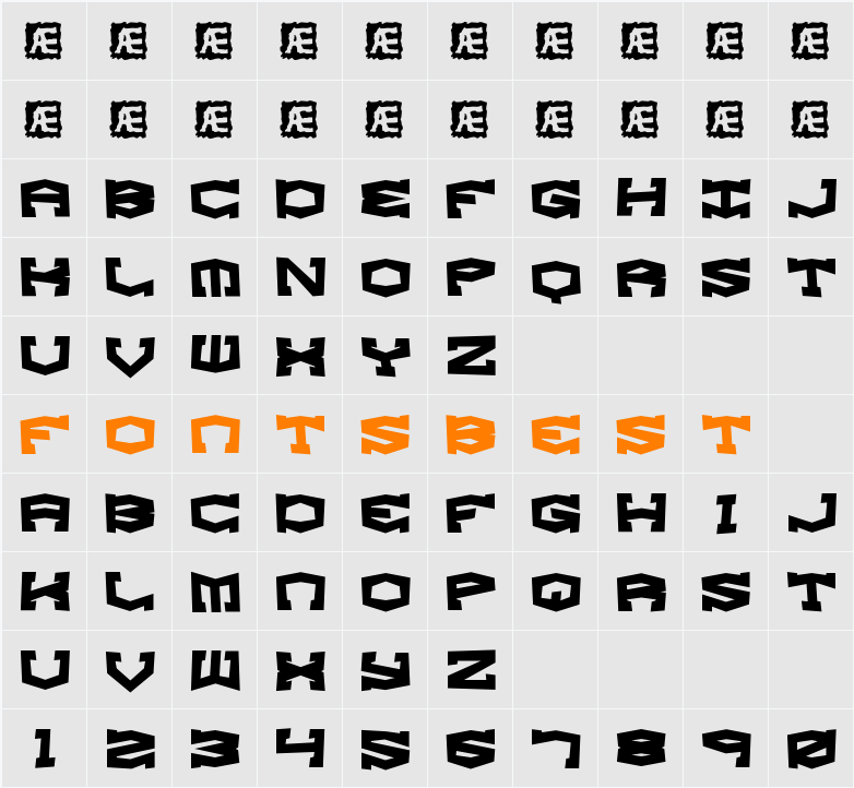 Gyrose Shift BRK Character Map