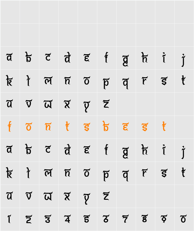 Bitling shivom Character Map