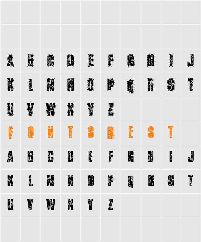 VTKS Bandana Character Map