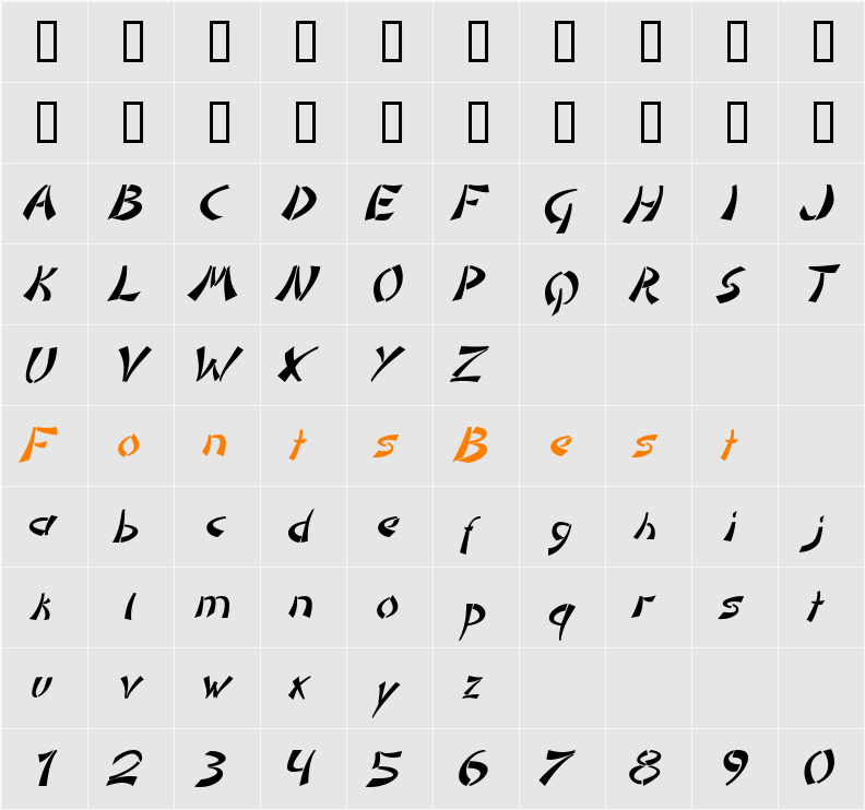 DomoAregato Character Map