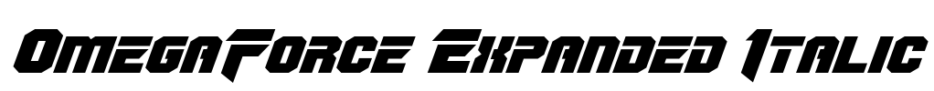 OmegaForce Expanded Italic Font Image