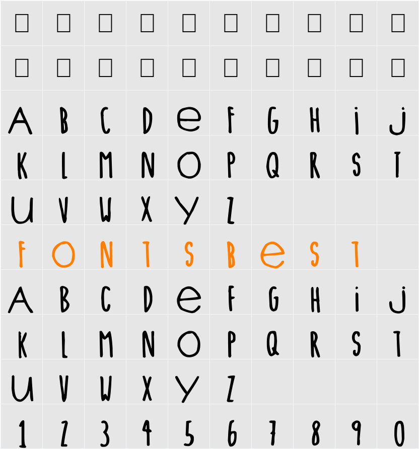 Lieve Letters Character Map