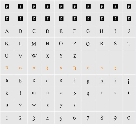 RM Almanack old Character Map