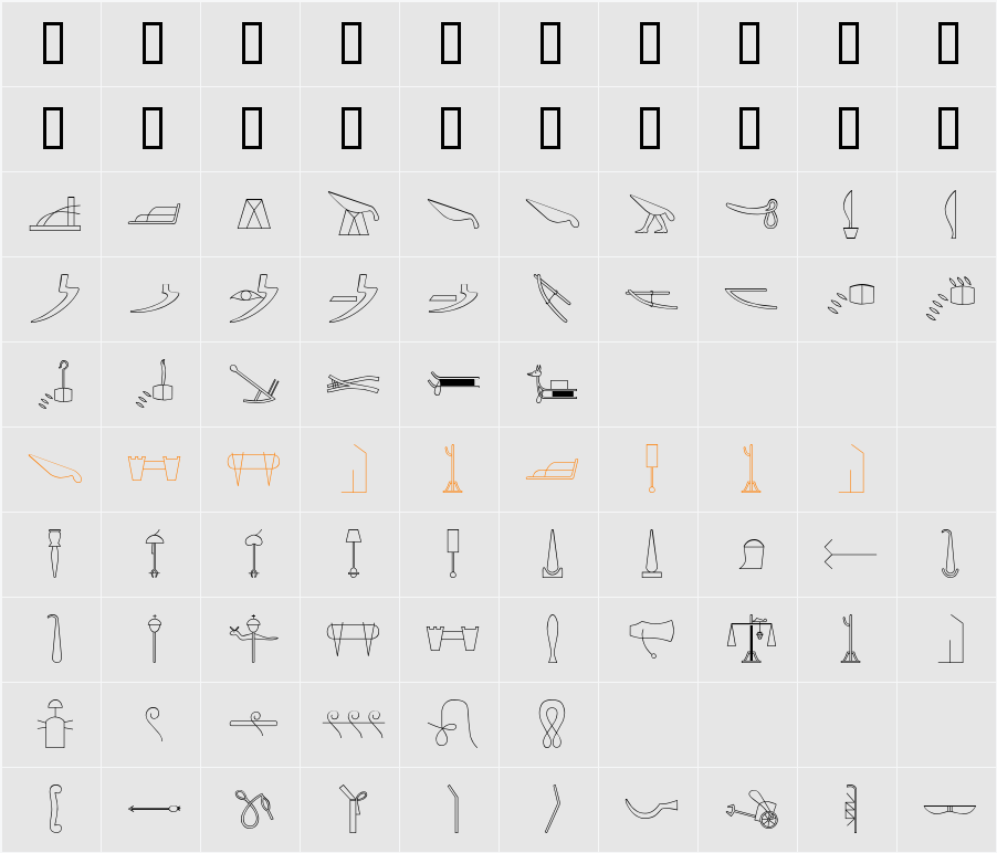 GlyphBasic4 Character Map