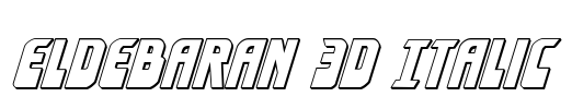Eldebaran 3D Italic Font Image