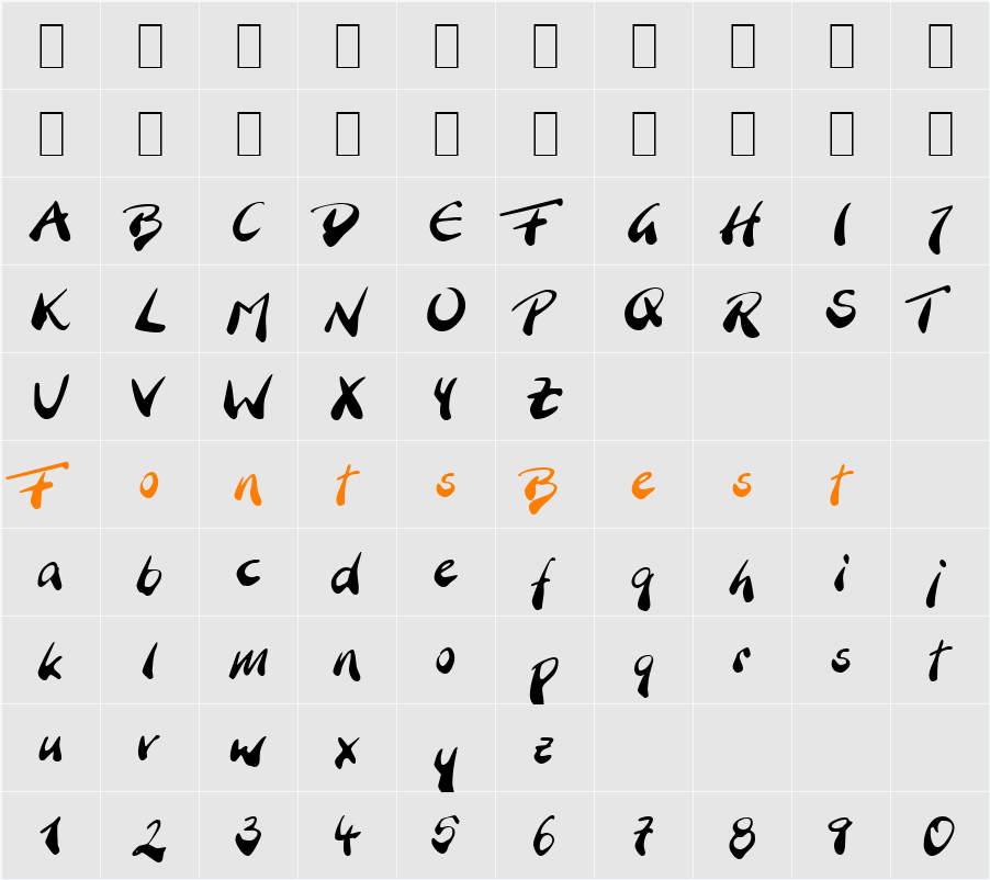 BranchingMouse Becker Character Map