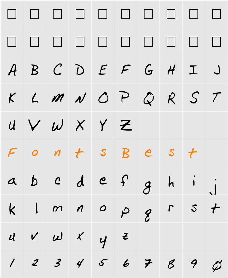 Vockel Character Map