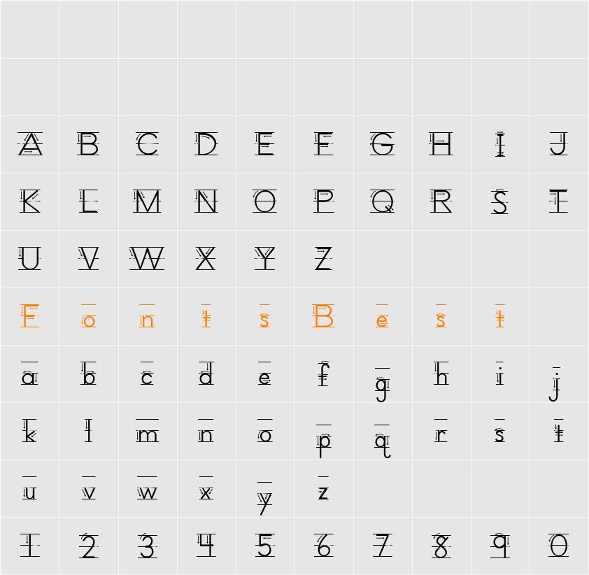 SchoolTextArrows Character Map
