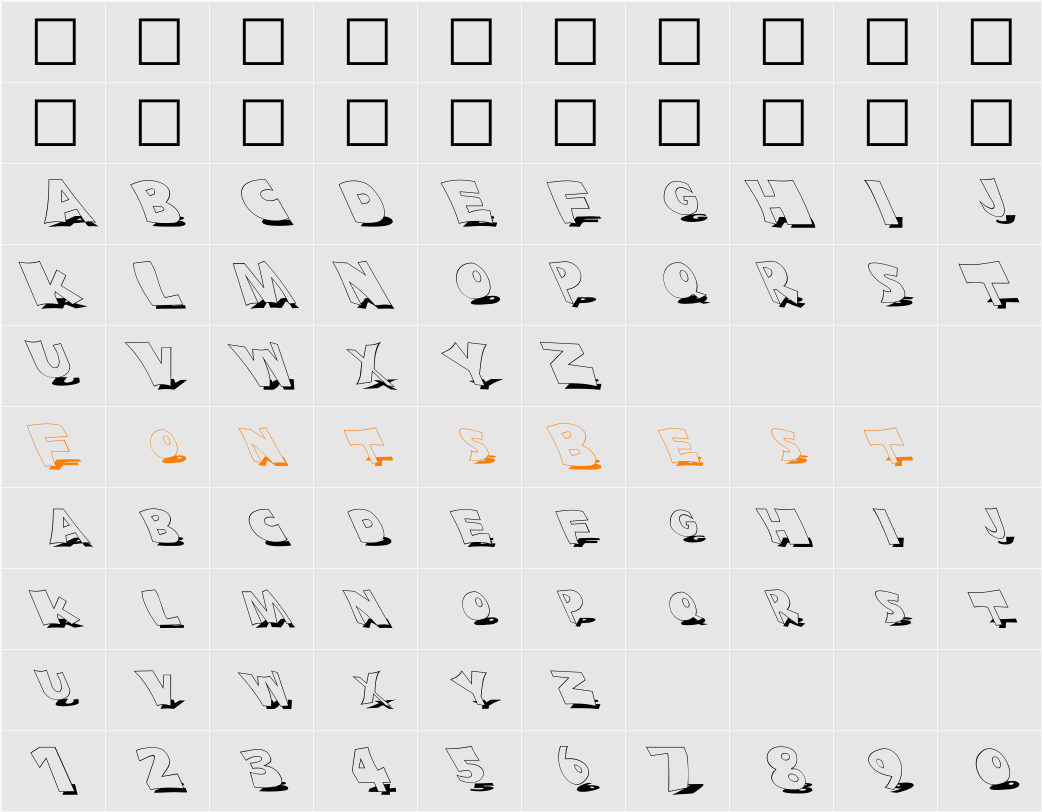 FZ JAZZY 10 SHADOW LEFTY Character Map
