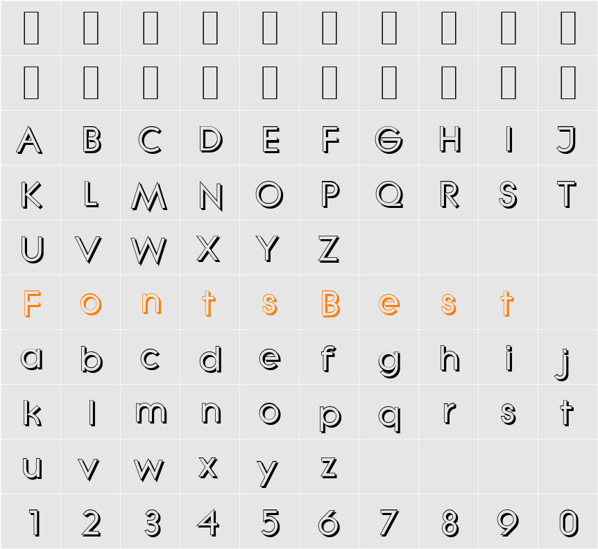 LiteraShadow Character Map