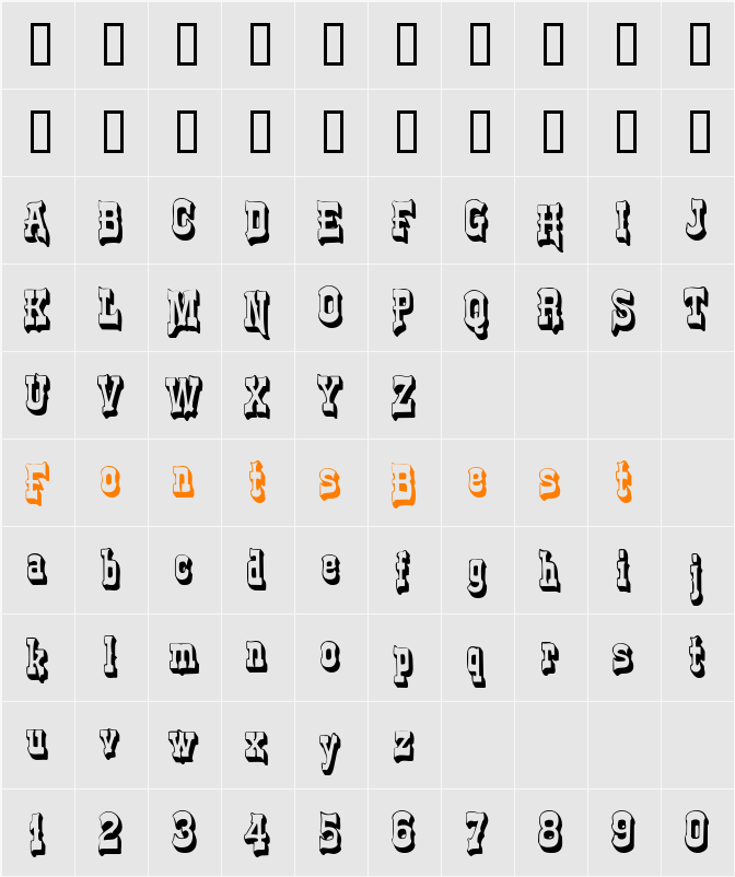 SilveradoDisplaySSK Character Map