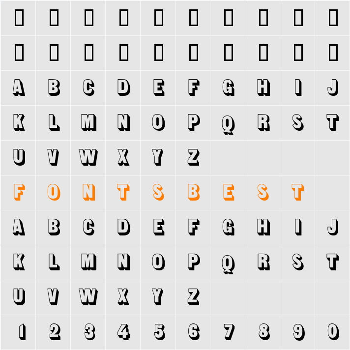 SandersonShaded Character Map