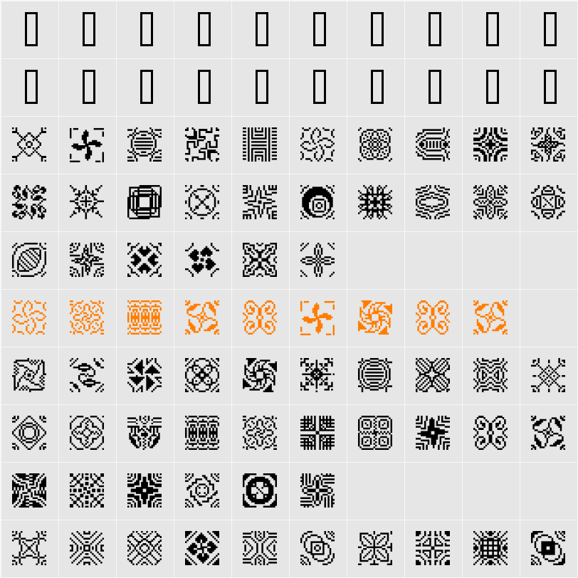Pixpat20 Character Map