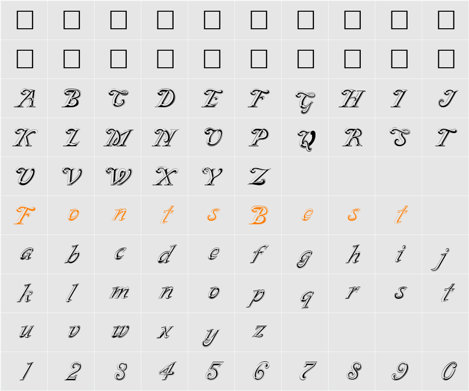 SilverPlate Character Map