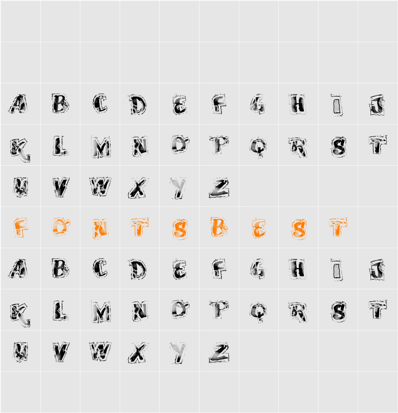 VTKS SCRUBBED Character Map