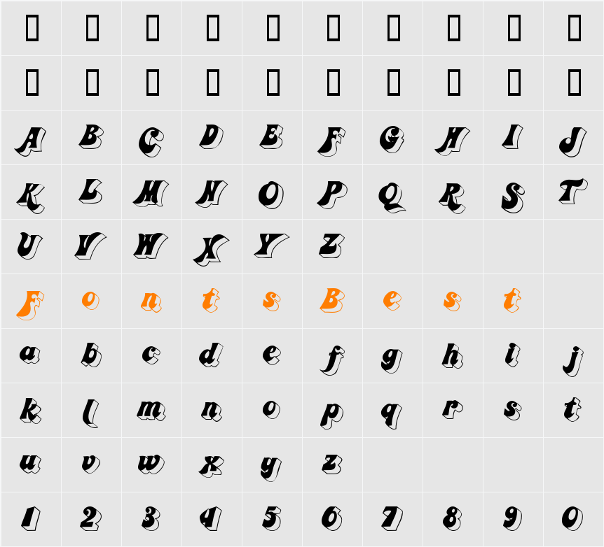 GummyDisplay Character Map