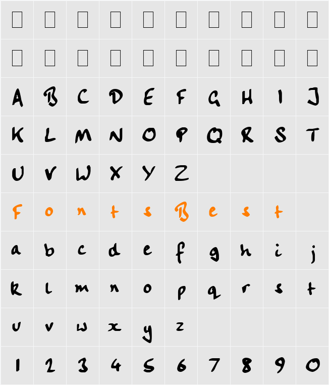 䡡湤睲楴楮 Character Map