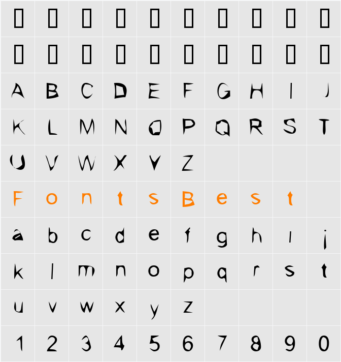 333-CAI978 Character Map
