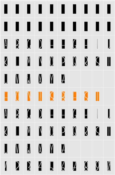 pizarrón Character Map