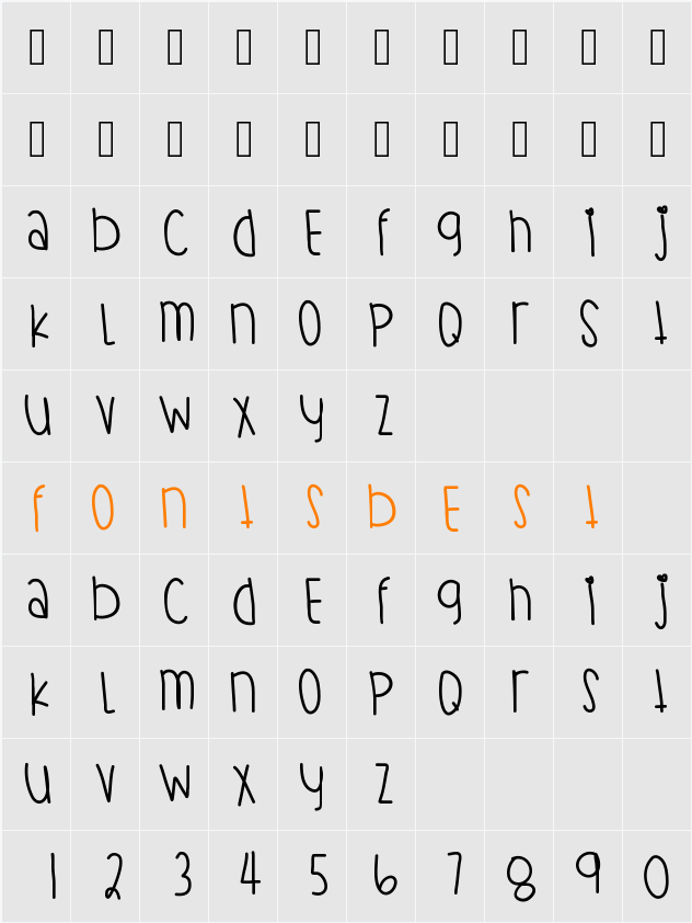 Starbrite Character Map