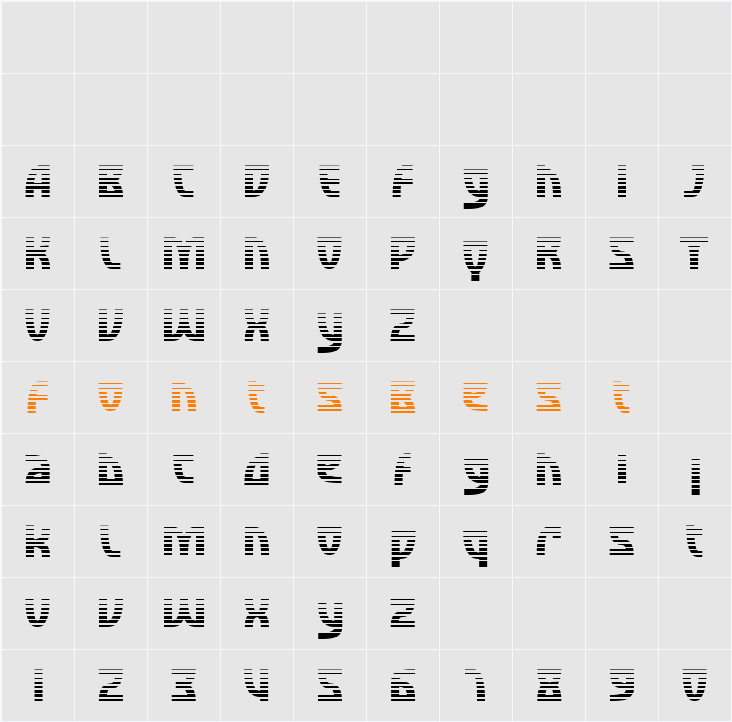 SF Retroesque FX Character Map