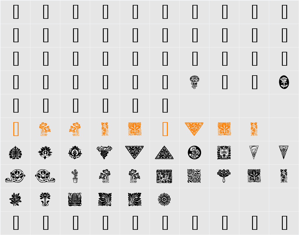 Orna 1 Character Map