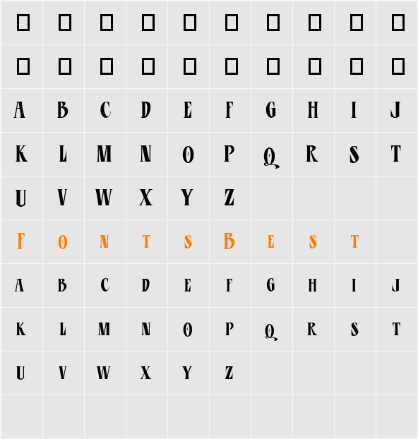 LHF Esoteric Old | Condensed Character Map