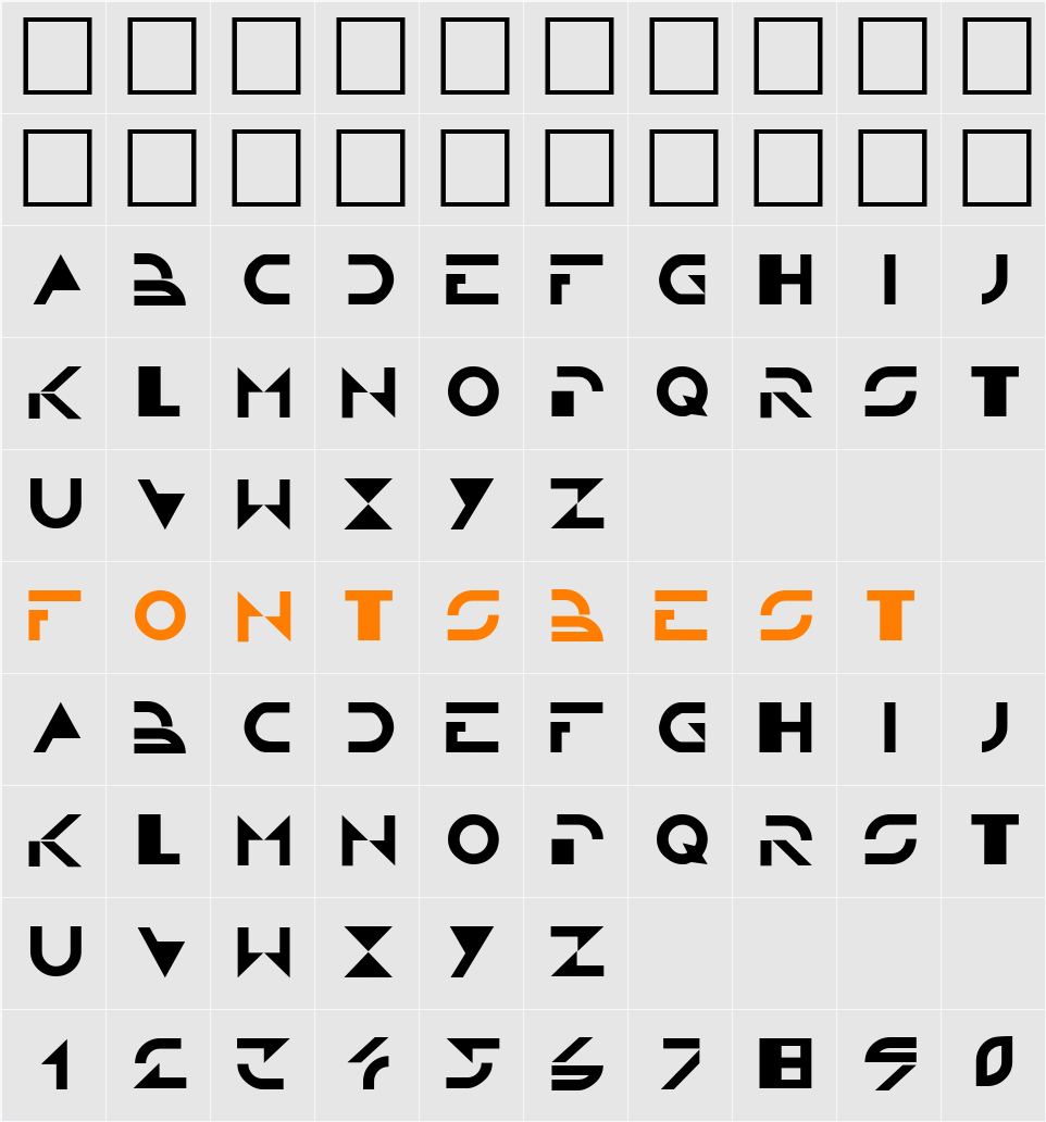 TRON Character Map