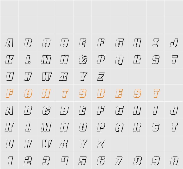 From BOND With Love 3D Italic Character Map