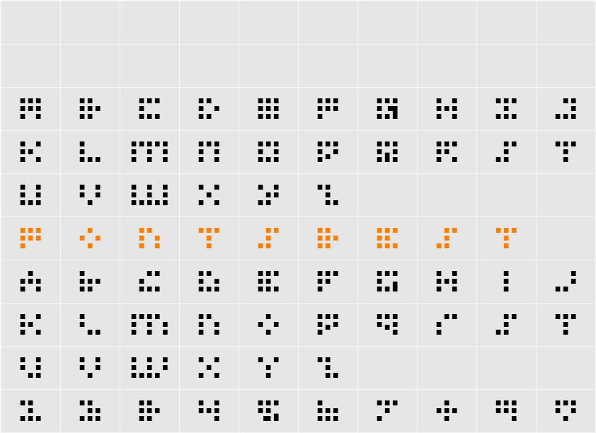 Iconian Character Map