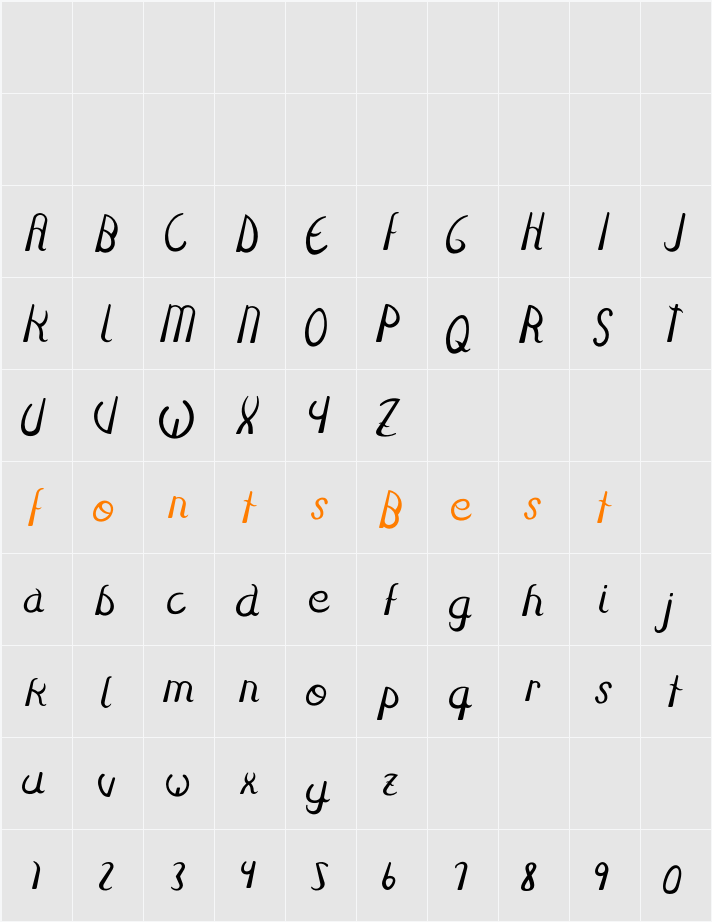 Fulgura Character Map