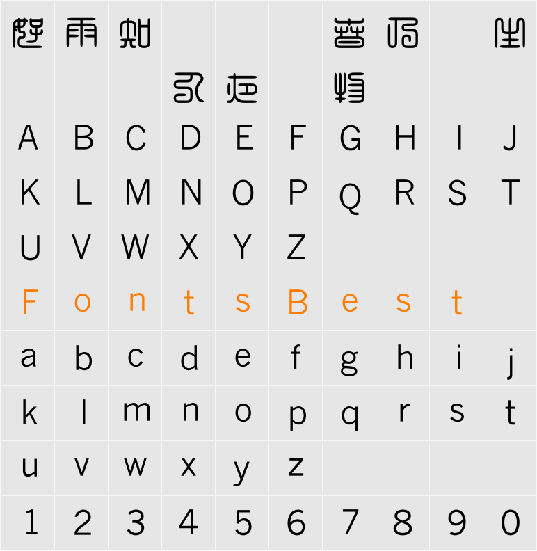 JetLink BoldPeakJang Character Map