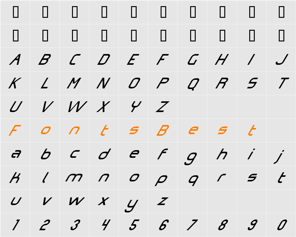 498-CAI978 Character Map